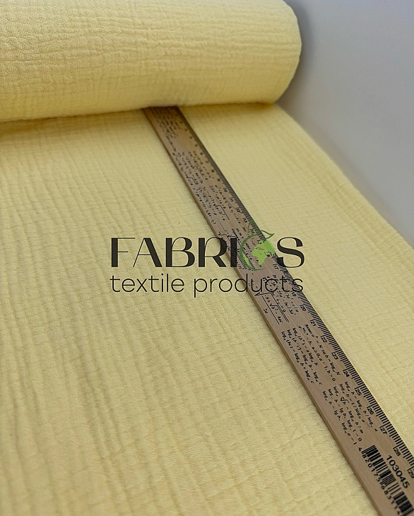 MC/21 Муслін жатка 2-х шаровий однотон пастельно-жовтий 100% бавовна 135-140 см 125-135 грам/м.кв.