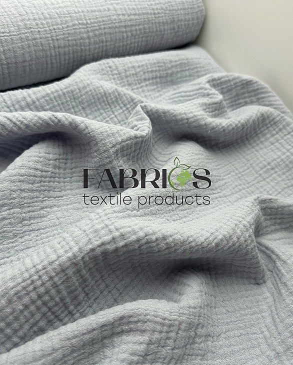 MC32 Муслін жатка 2-х шаровий однотон світло-сірий 100% бавовна 135-140 см 125-135 грам/м.кв.