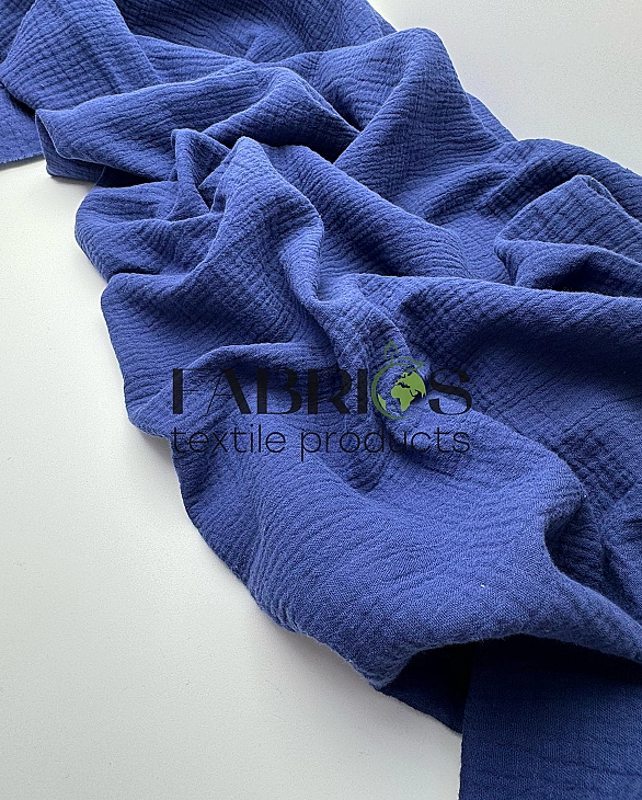 MC/39 Муслін жатка 2-х шаровий однотон синій 100% бавовна 135-140 см 125-135 грам/м.кв.