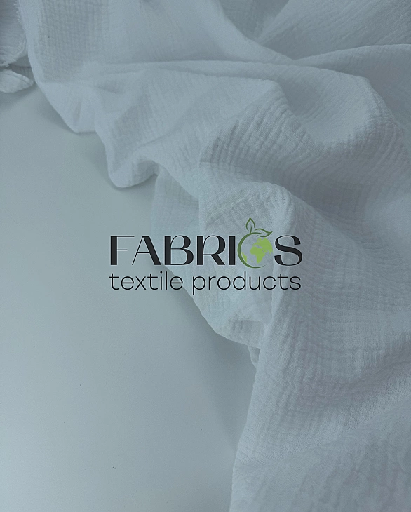 MC/41 Муслін жатка 2-х шаровий однотон білий 100% бавовна 135-140 см 125-135 грам/м.кв.