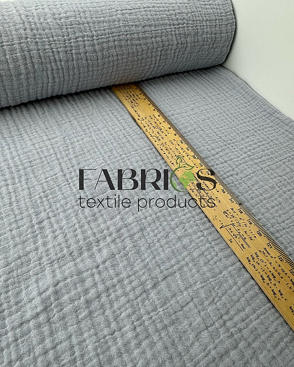 MC/50 Муслін жатка 2-х шаровий однотон сірий 100% бавовна 135-140 см 125-135 грам/м.кв.