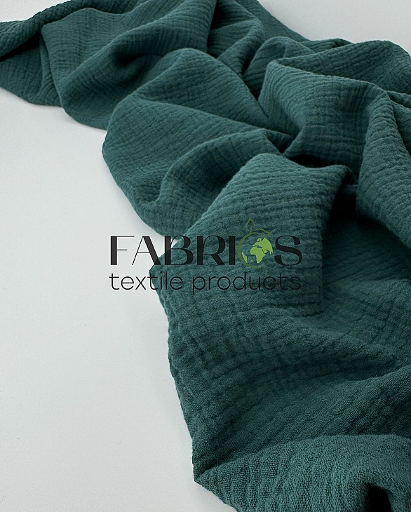 MC/53 Муслін жатка 2-х шаровий однотон темно-зелений 100% бавовна 135-140 см 125-135 грам/м.кв.