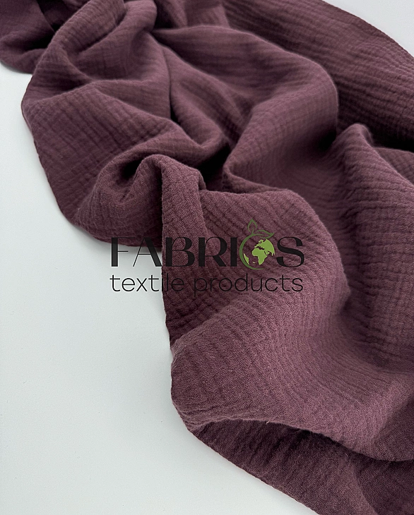 MC/54 Муслін жатка 2-х шаровий однотон темно-коричневий 100% бавовна 135-140 см 125-135 грам/м.кв.