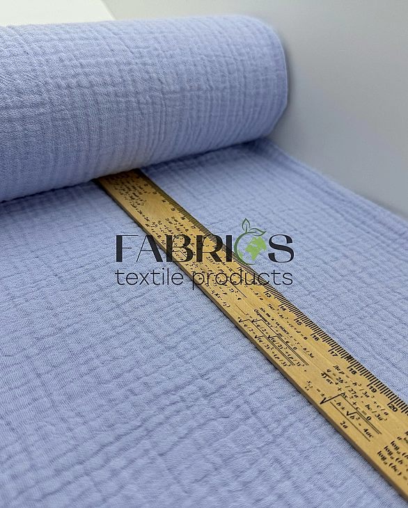 MC/58 Муслін жатка 2-х шаровий однотон ніжно-блакитний 100% бавовна 135-140 см 125-135 грам/м.кв.