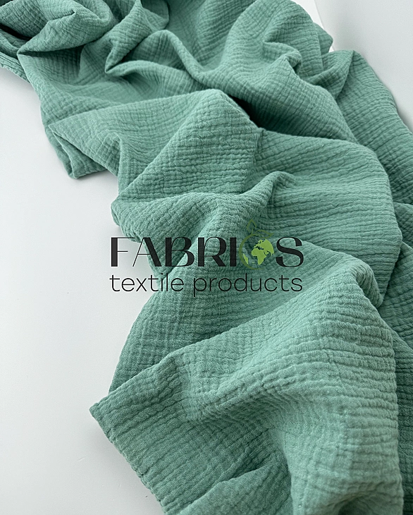 MC/78 Муслін жатка 2-х шаровий однотон оливковий 100% бавовна 135-140 см 125-135 грам/м.кв.