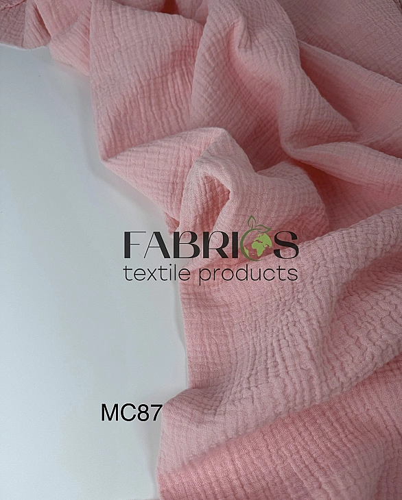 MC/87 Муслін жатка 2-х шаровий однотон рожевий 100% бавовна 135-140 см 125-135 грам/м.кв.