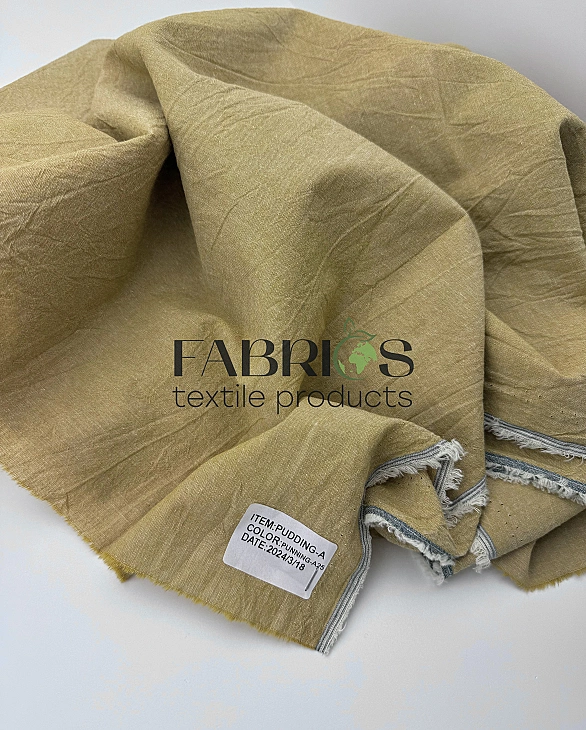 PUDDING-A25 варена бавовна однотон гірчична 100% бавовна 250 см 115-125 грам/м.кв.