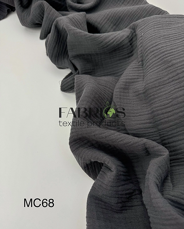 MC/68 Муслін жатка 2-х шаровий однотон темно-сірий 100% бавовна 135-140 см 125-135 грам/м.кв.