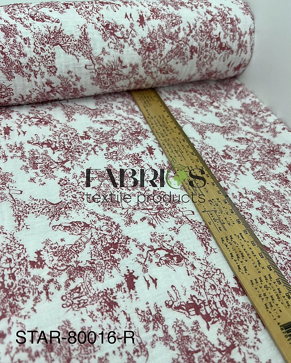 M 106 C2 Муслін жатка 2-х шаровий принт Діор рожевий на молочному 100% бавовна 135-140 см 125-135 гр