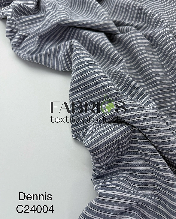 DENNIS-C24004 варена бавовна принт геометричний смужка на сірому 100% бавовна 145 см 140-150 грам/м.