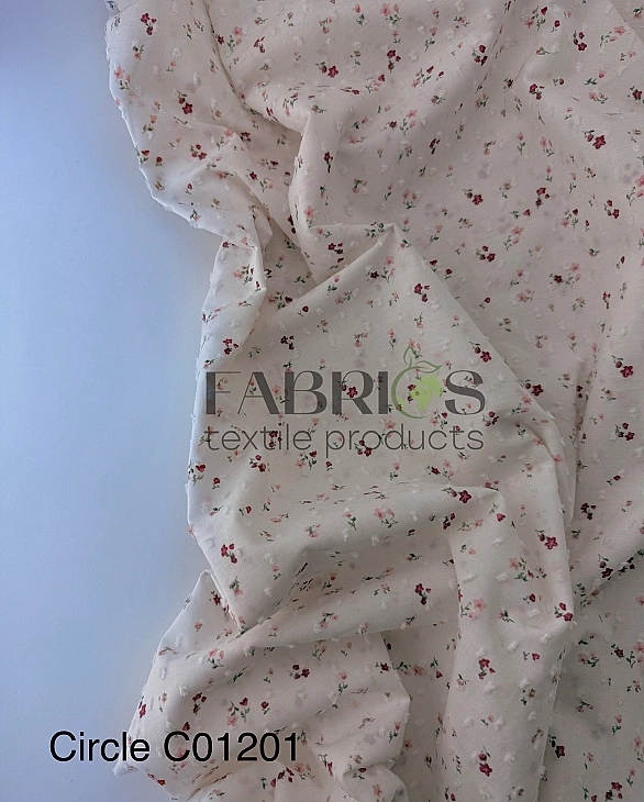 CIRCLE-6 C01201 | ANTONIA-C01201 батист принт квіти дрібні пастельні на молочному 100% бавовна 140-1