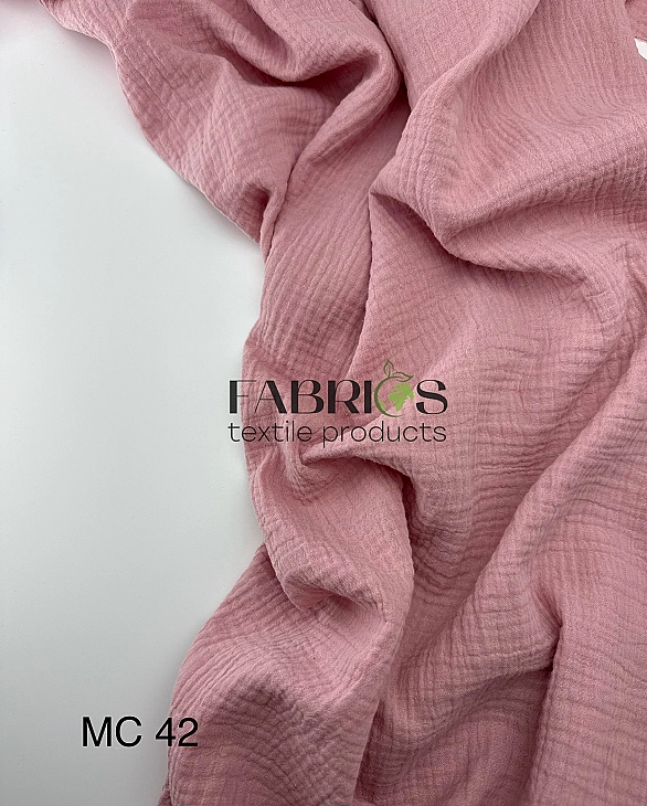 MC/42 | SONG-C/42 Муслін жатка 2-х шаровий однотон пудровий 100% бавовна 135-140 см 125-135 грам/м.к