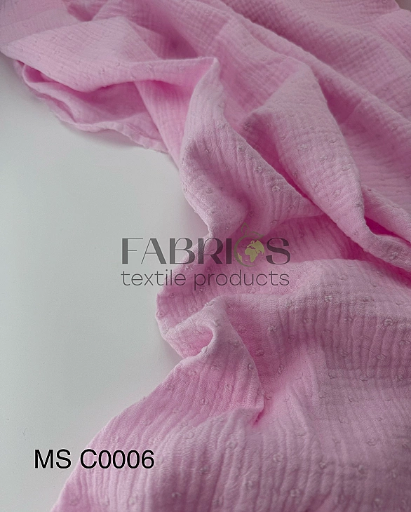 MS C/16 | SANGRIA -C0006 Муслін мушка 2-х шаровий однотон світло-рожевий 100% бавовна 135-140 см 125