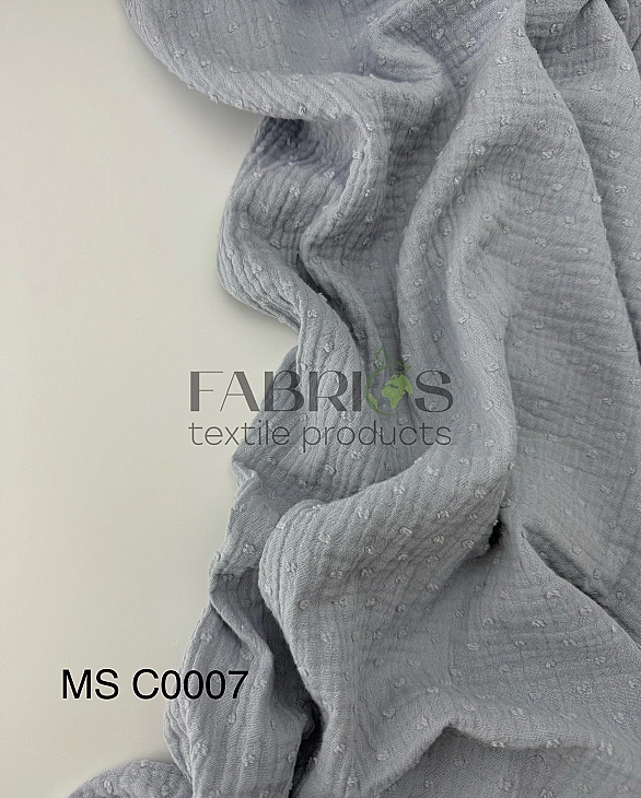 MS C/32 | SANGRIA -C0007 Муслін мушка 2-х шаровий однотон світло-сірий 100% бавовна 135-140 см 125-1