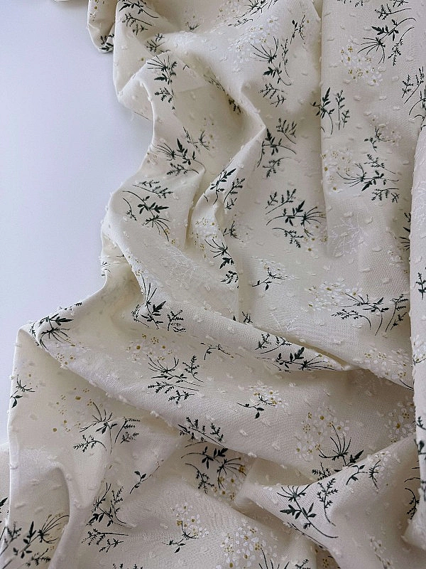 CIRCLE-6 C00802 | ANTONIA-C00802 батист принт квіти мімози на айворі 100% бавовна 140-146 см 90-100