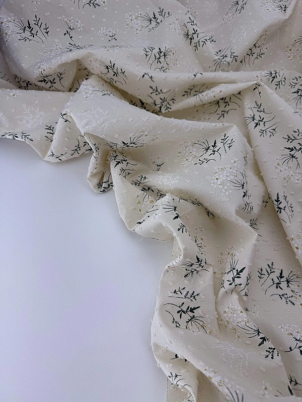 CIRCLE-6 C00802 | ANTONIA-C00802 батист принт квіти мімози на айворі 100% бавовна 140-146 см 90-100