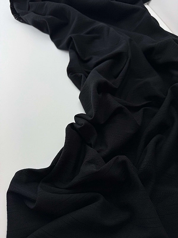 OCT8-C13 Ажурний трикотаж принт геометричний перфорація смужка ромби на чорному 100% бавовна 175-180