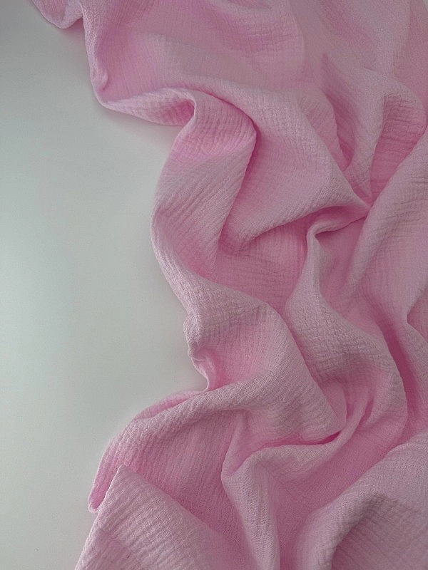 MS C/16 | SANGRIA -C0006 Муслін мушка 2-х шаровий однотон світло-рожевий 100% бавовна 135-140 см 125
