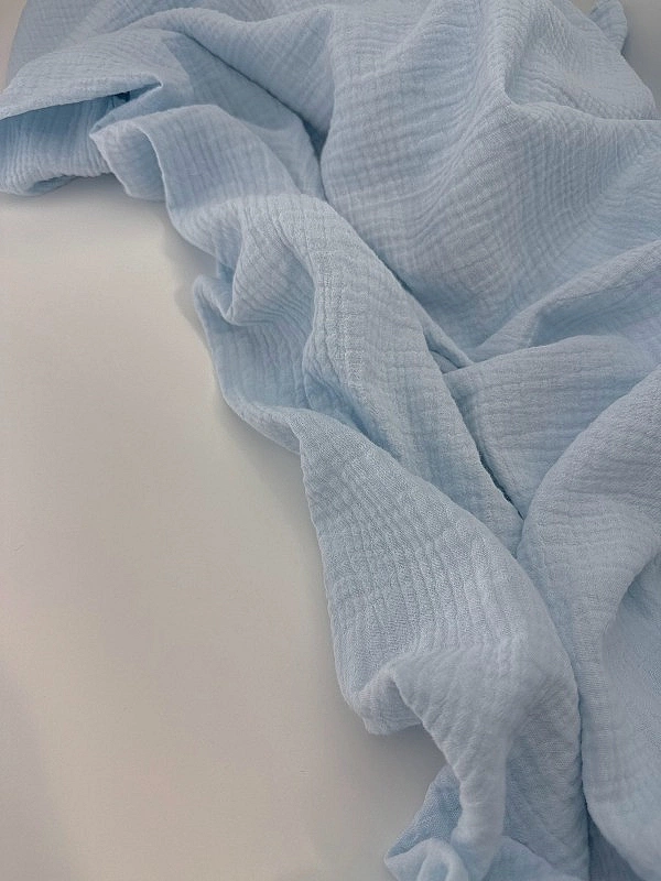 MC/69 Муслін жатка 2-х шаровий однотон пильно-блакитнй 100% бавовна 135-140 см 125-135 грам/м.кв.