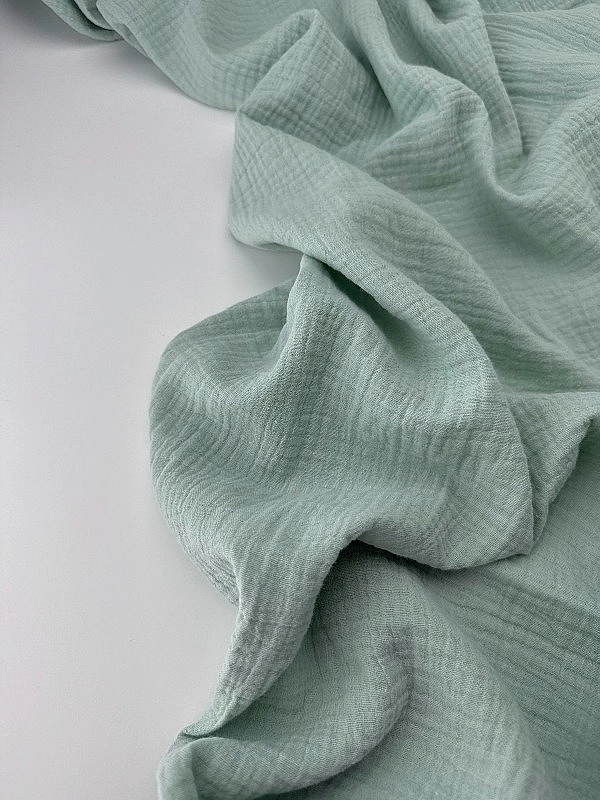 MC/38 Муслін жатка 2-х шаровий однотон шавлія 100% бавовна 135-140 см 125-135 грам/м.кв.