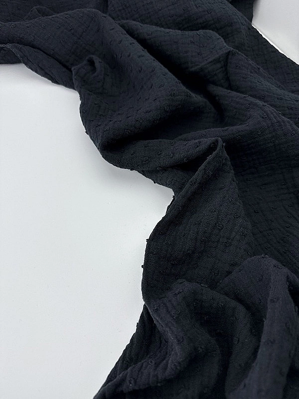 MS C/01 | SANGRIA -C0001 Муслін мушка 2-х шаровий однотон чорний 100% бавовна 135-140 см 125-135 гра