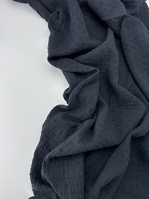 MS C/01 | SANGRIA -C0001 Муслін мушка 2-х шаровий однотон чорний 100% бавовна 135-140 см 125-135 гра