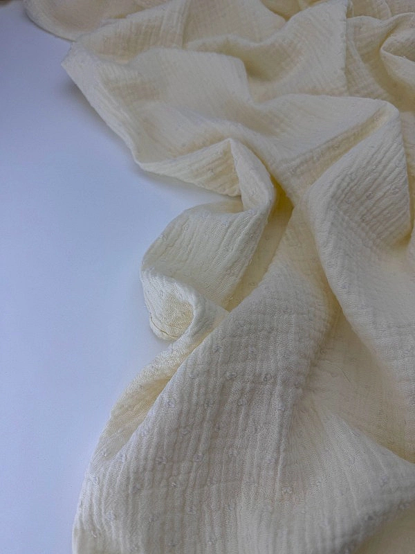 MS C/03 | SANGRIA -C0003 Муслін мушка 2-х шаровий однотон айворі 100% бавовна 135-140 см 125-135 гра