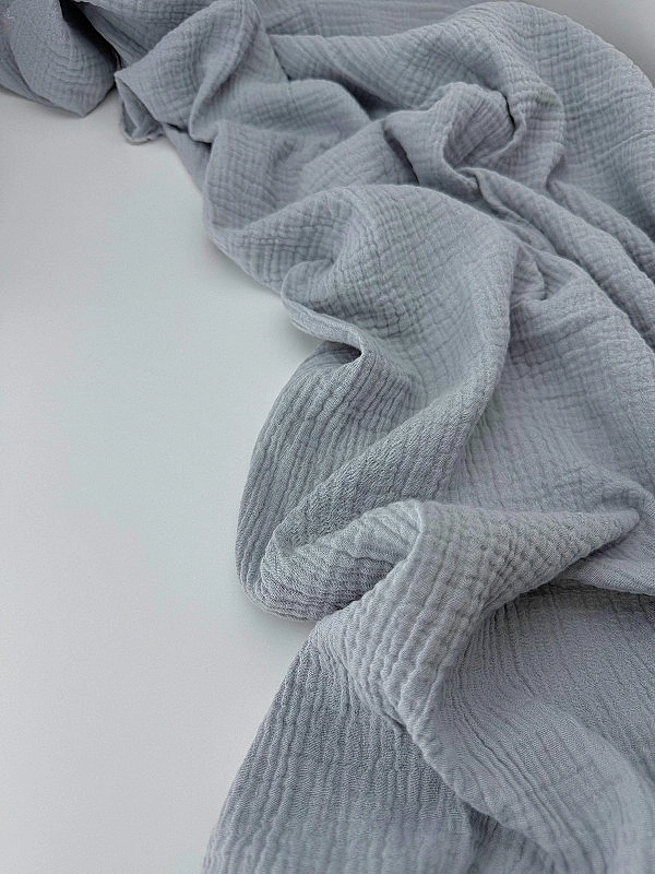 MS C/32 | SANGRIA -C0007 Муслін мушка 2-х шаровий однотон світло-сірий 100% бавовна 135-140 см 125-1