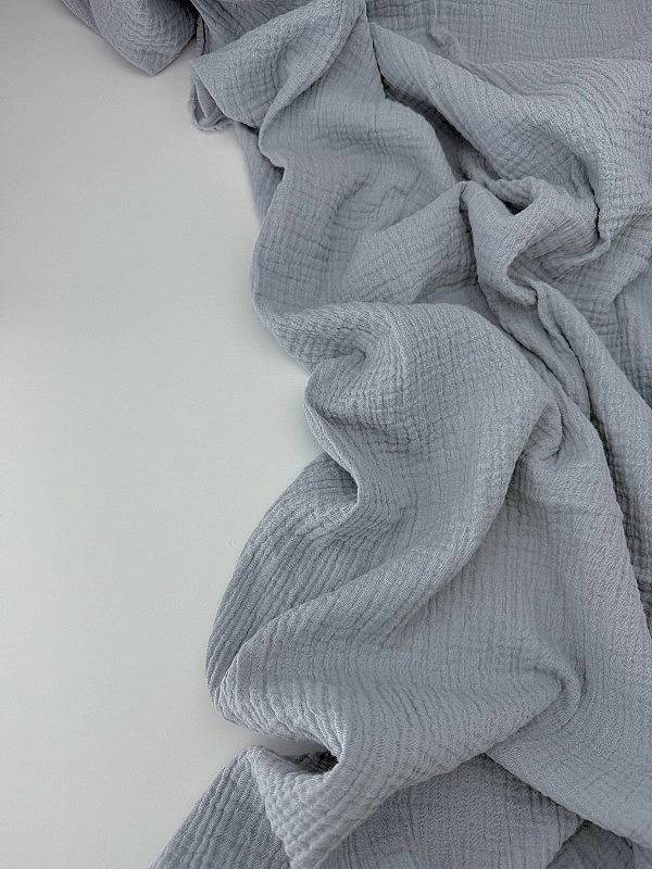 MS C/32 | SANGRIA -C0007 Муслін мушка 2-х шаровий однотон світло-сірий 100% бавовна 135-140 см 125-1