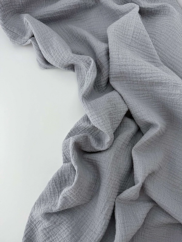 MS C/32 | SANGRIA -C0007 Муслін мушка 2-х шаровий однотон світло-сірий 100% бавовна 135-140 см 125-1