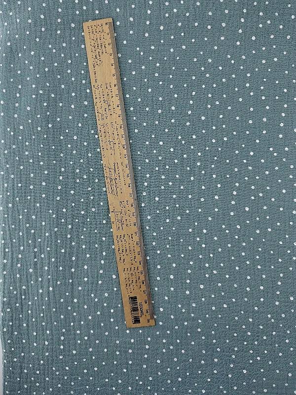 M-14/D-34-38 Муслін жатка 2-х шаровий принт геометричний горошки білі дрібні хаотичні на шавлієвому