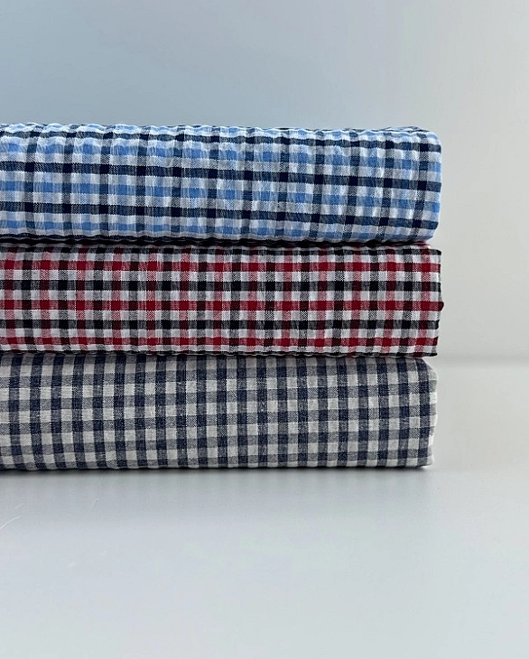 DENNIS-5C2 сорочкова тканина принт геометричний клітинка чорно-блакитна 100% бавовна 145-150 см 110