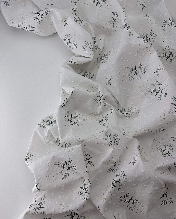CIRCLE-6 L | ANTONIA-C00801 батист принт квіти мімози на молочному 100% бавовна 140-146 см 98 грам/м