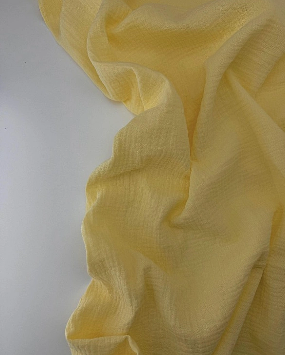 MC/21 Муслін жатка 2-х шаровий однотон пастельно-жовтий 100% бавовна 135-140 см 125-135 грам/м.кв.