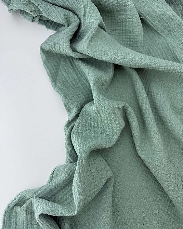 MC/78 Муслін жатка 2-х шаровий однотон оливковий 100% бавовна 135-140 см 125-135 грам/м.кв.