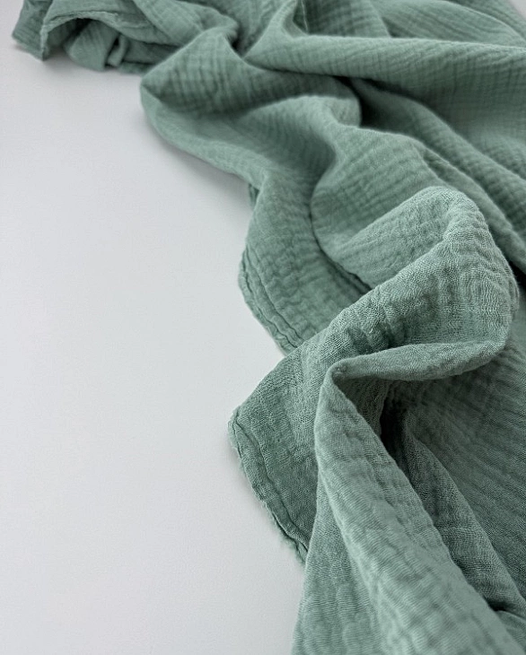 MC/78 Муслін жатка 2-х шаровий однотон оливковий 100% бавовна 135-140 см 125-135 грам/м.кв.