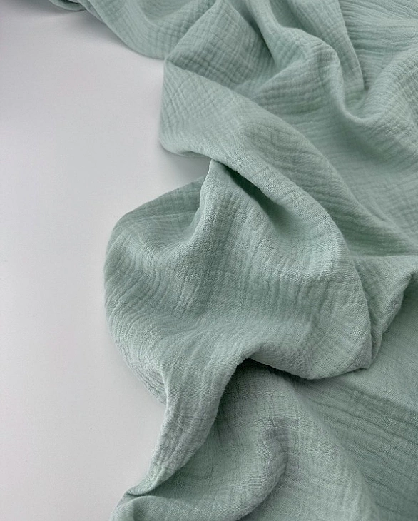 MC/38 Муслін жатка 2-х шаровий однотон шавлія 100% бавовна 135-140 см 125-135 грам/м.кв.