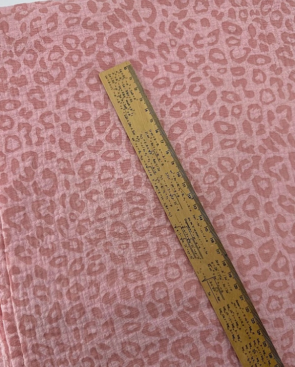 M 112 C78 Муслін жатка 2-х шаровий принт цятки леопард дрібні на рожевому 100% бавовна 135-140 см 12