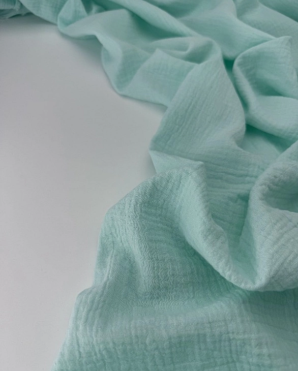 MC/11 | SONG-C11 Муслін жатка 2-х шаровий однотон м'ятний 100% бавовна 135-140 см 125-135 грам/м.кв.