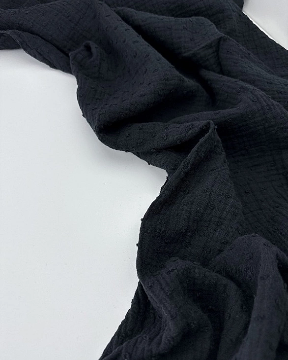 MS C/01 | SANGRIA -C0001 Муслін мушка 2-х шаровий однотон чорний 100% бавовна 135-140 см 125-135 гра