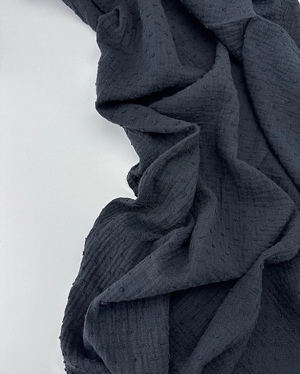 MS C/01 | SANGRIA -C0001 Муслін мушка 2-х шаровий однотон чорний 100% бавовна 135-140 см 125-135 гра