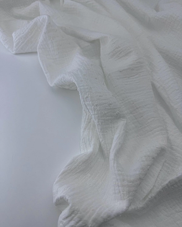 MS C/02 | SANGRIA -C0002 Муслін мушка 2-х шаровий однотон молочний 100% бавовна 135-140 см 125-135 г