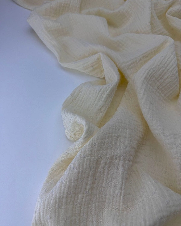MS C/03 | SANGRIA -C0003 Муслін мушка 2-х шаровий однотон айворі 100% бавовна 135-140 см 125-135 гра