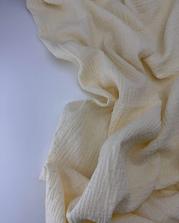 MS C/03 | SANGRIA -C0003 Муслін мушка 2-х шаровий однотон айворі 100% бавовна 135-140 см 125-135 гра