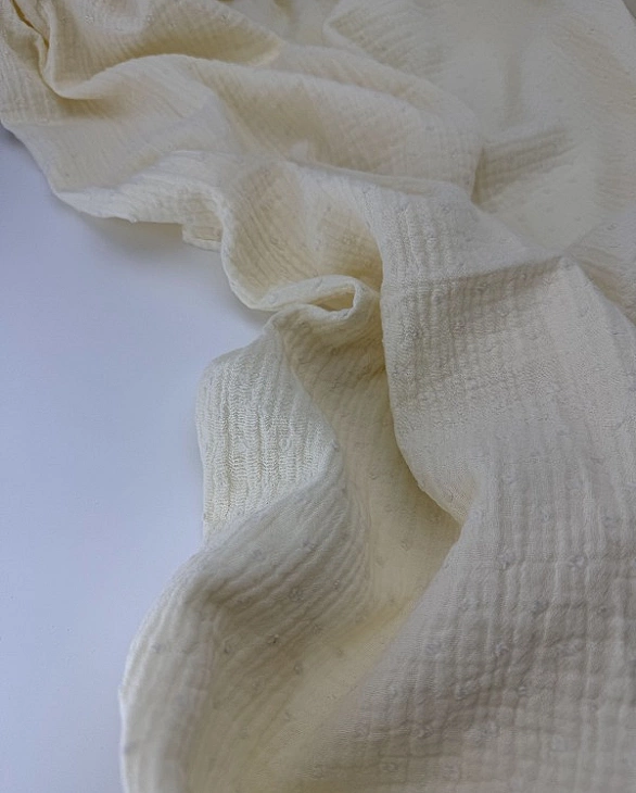 MS C/03 | SANGRIA -C0003 Муслін мушка 2-х шаровий однотон айворі 100% бавовна 135-140 см 125-135 гра