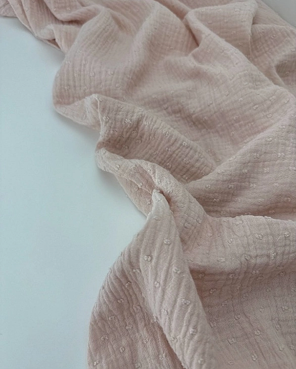 MS C/05 | SANGRIA -C0004 Муслін мушка 2-х шаровий однотон бежево-пудровий 100% бавовна 135-140 см 12