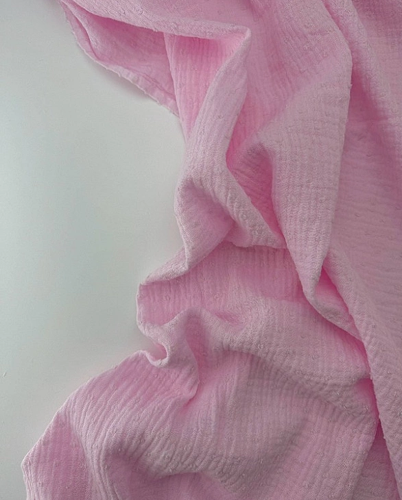 MS C/16 | SANGRIA -C0006 Муслін мушка 2-х шаровий однотон світло-рожевий 100% бавовна 135-140 см 125