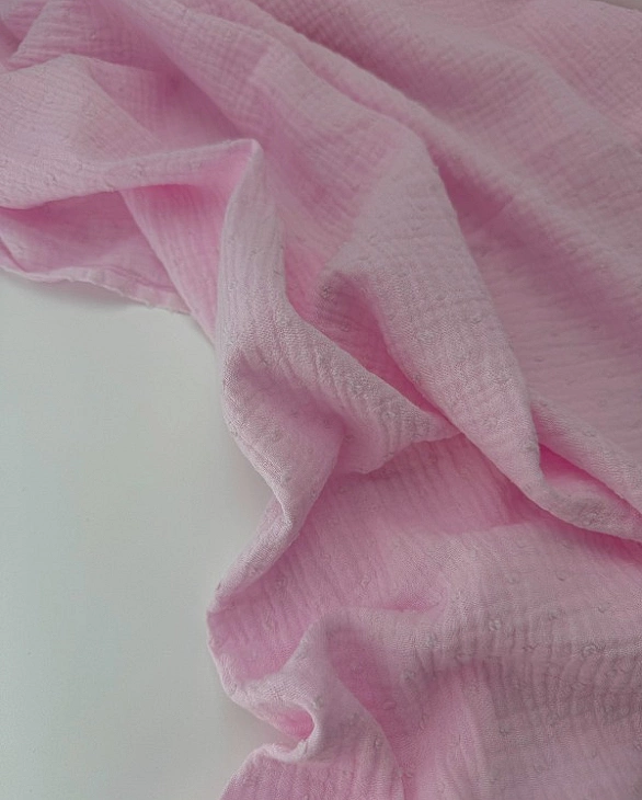 MS C/16 | SANGRIA -C0006 Муслін мушка 2-х шаровий однотон світло-рожевий 100% бавовна 135-140 см 125