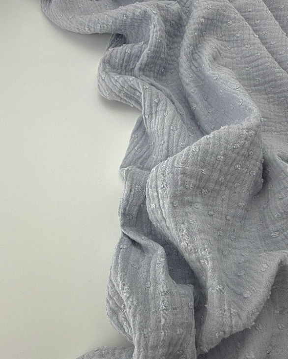 MS C/32 | SANGRIA -C0007 Муслін мушка 2-х шаровий однотон світло-сірий 100% бавовна 135-140 см 125-1