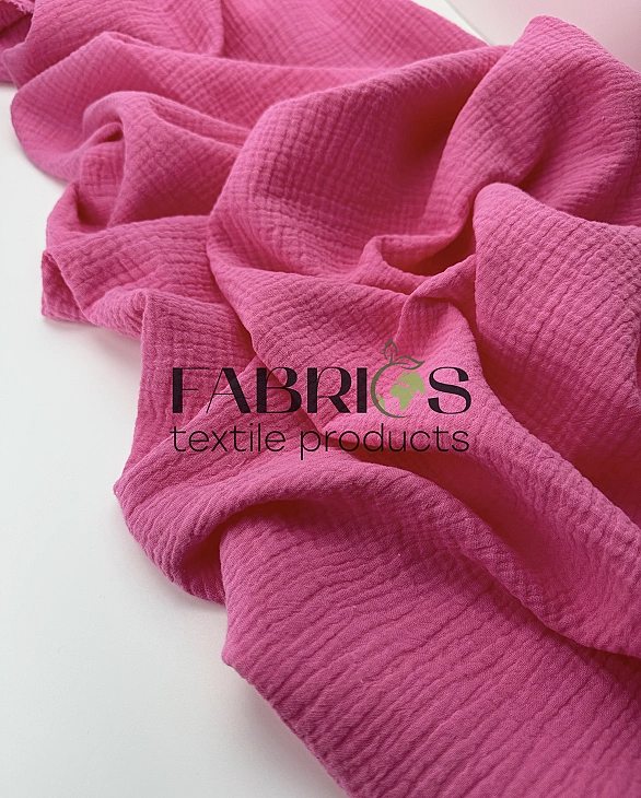 MC/17 Муслін жатка 2-х шаровий однотон насичено-рожевий 100% бавовна 135-140 см 125-135 грам/м.кв.